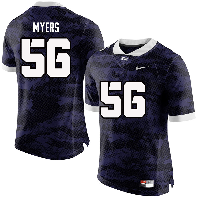 Men #56 Austin Myers TCU Horned Frogs College Football Jerseys-Purple - Click Image to Close